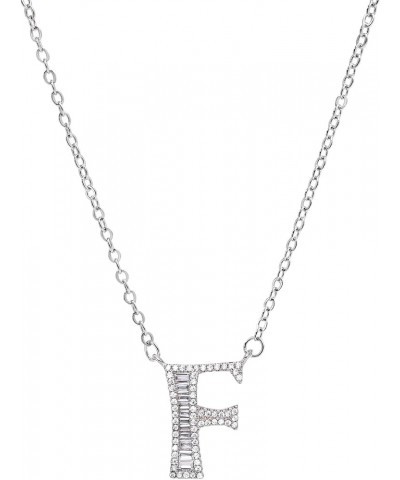 Initial Necklace White Gold Zirconia Necklace A-Z Jewelry Gifts for Women F $16.79 Necklaces