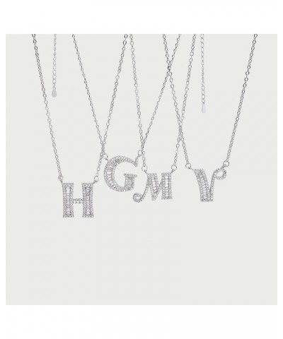 Initial Necklace White Gold Zirconia Necklace A-Z Jewelry Gifts for Women F $16.79 Necklaces