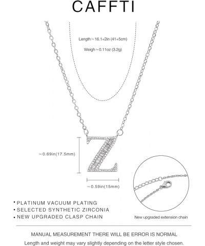 Initial Necklace White Gold Zirconia Necklace A-Z Jewelry Gifts for Women F $16.79 Necklaces