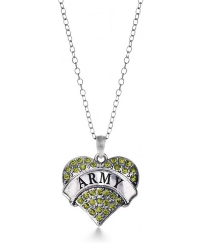 Silver Pave Heart Charm 18 Inch Necklace with Cubic Zirconia Jewelry Army $11.99 Necklaces