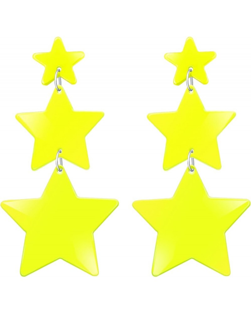 Acrylic Y2K Star Earrings for Women Girls Trendy Dangle Earrings for Her Lightweight Boho Summer Beach Statement Stars Dangli...