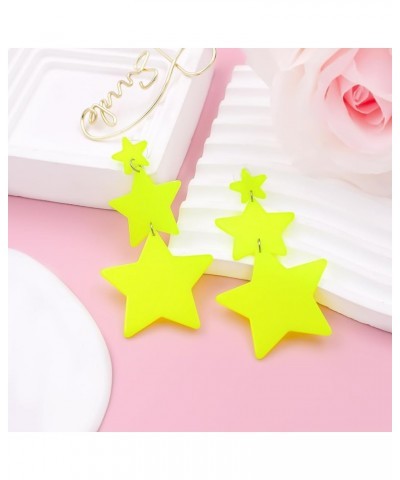 Acrylic Y2K Star Earrings for Women Girls Trendy Dangle Earrings for Her Lightweight Boho Summer Beach Statement Stars Dangli...