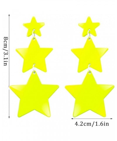 Acrylic Y2K Star Earrings for Women Girls Trendy Dangle Earrings for Her Lightweight Boho Summer Beach Statement Stars Dangli...