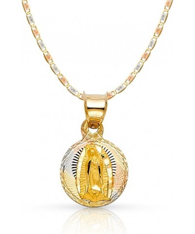 14K Gold Virgin Mary Guadalupe Stamp Charm Pendant with 1.5mm Valentino Chain Necklace 20.0 Inches $78.44 Necklaces