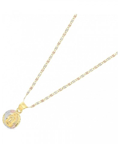 14K Gold Virgin Mary Guadalupe Stamp Charm Pendant with 1.5mm Valentino Chain Necklace 20.0 Inches $78.44 Necklaces