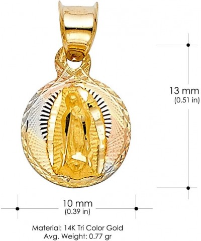 14K Gold Virgin Mary Guadalupe Stamp Charm Pendant with 1.5mm Valentino Chain Necklace 20.0 Inches $78.44 Necklaces