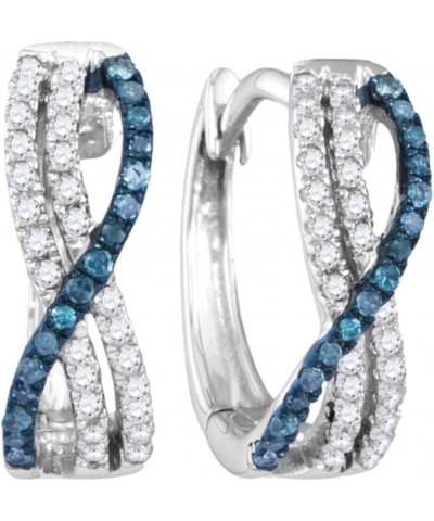 Mediterranean Blue Diamonds® 10k White Gold Infinity Hoop Earrings 1/4 Ctw. $118.00 Earrings