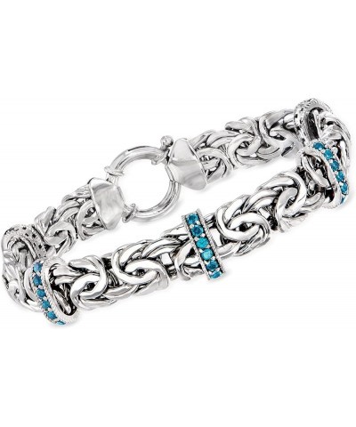 1.20 ct. t.w. London Blue Topaz Byzantine Bracelet in Sterling Silver 7.0 Inches $72.00 Bracelets