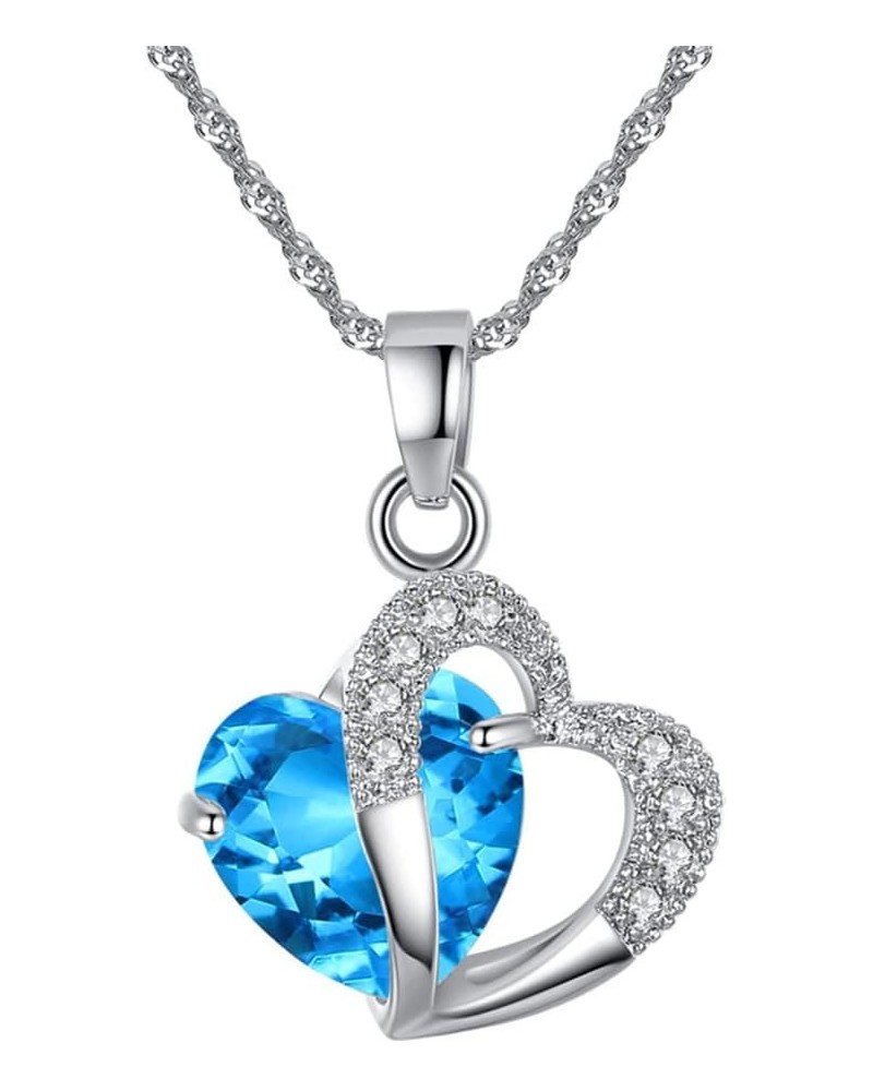 Women's Infinity Love Heart Pendant Necklace With Birthstone Crystals, Rhinestone Charm Pendant Women Necklaces Jewelry Gift ...