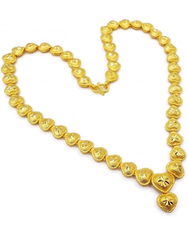 Heart 22k 23k 24k Thai Baht Yellow Gold GP Gold Plated Necklace Choker Pendant Jewelry Women $27.83 Necklaces