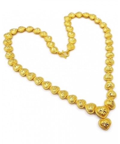 Heart 22k 23k 24k Thai Baht Yellow Gold GP Gold Plated Necklace Choker Pendant Jewelry Women $27.83 Necklaces