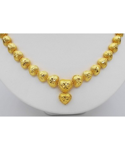 Heart 22k 23k 24k Thai Baht Yellow Gold GP Gold Plated Necklace Choker Pendant Jewelry Women $27.83 Necklaces