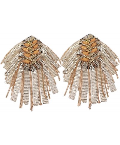 1 Pair Jacket Epaulet Gold Tassel Chain Shoulder Epaulettes Beading Brooch Pin Performace Costume Accessories Gold $9.64 Broo...