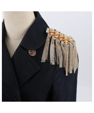 1 Pair Jacket Epaulet Gold Tassel Chain Shoulder Epaulettes Beading Brooch Pin Performace Costume Accessories Gold $9.64 Broo...