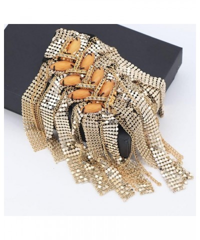 1 Pair Jacket Epaulet Gold Tassel Chain Shoulder Epaulettes Beading Brooch Pin Performace Costume Accessories Gold $9.64 Broo...