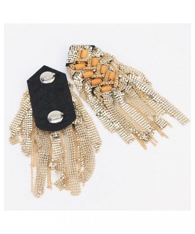 1 Pair Jacket Epaulet Gold Tassel Chain Shoulder Epaulettes Beading Brooch Pin Performace Costume Accessories Gold $9.64 Broo...