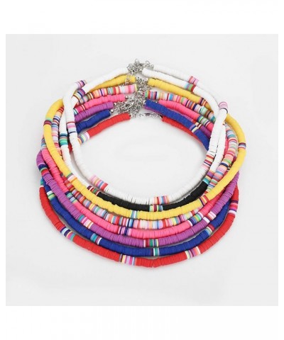 Beach Beads Necklace Handmade Stainless Steel Colorful Bead Necklace Handmade for Womens Girls Coral powder $7.78 Necklaces