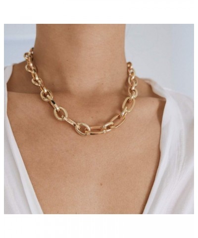 Chunky Choker Gold Chain Thick Necklace Large Link Jewelry for Women $7.34 Necklaces