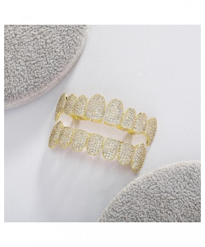 Grillz Vampire Teeth Silver Grills for Your Teeth Gold Jewlery for Women 18K Gold Plated Iced out Hip Hop Diamond Grillz Teet...