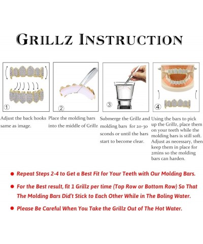 Grillz Vampire Teeth Silver Grills for Your Teeth Gold Jewlery for Women 18K Gold Plated Iced out Hip Hop Diamond Grillz Teet...