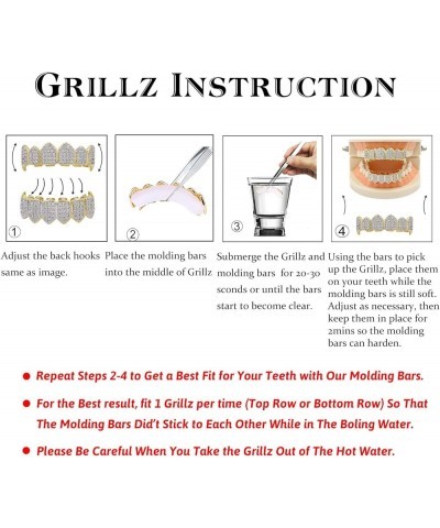 Grillz Vampire Teeth Silver Grills for Your Teeth Gold Jewlery for Women 18K Gold Plated Iced out Hip Hop Diamond Grillz Teet...