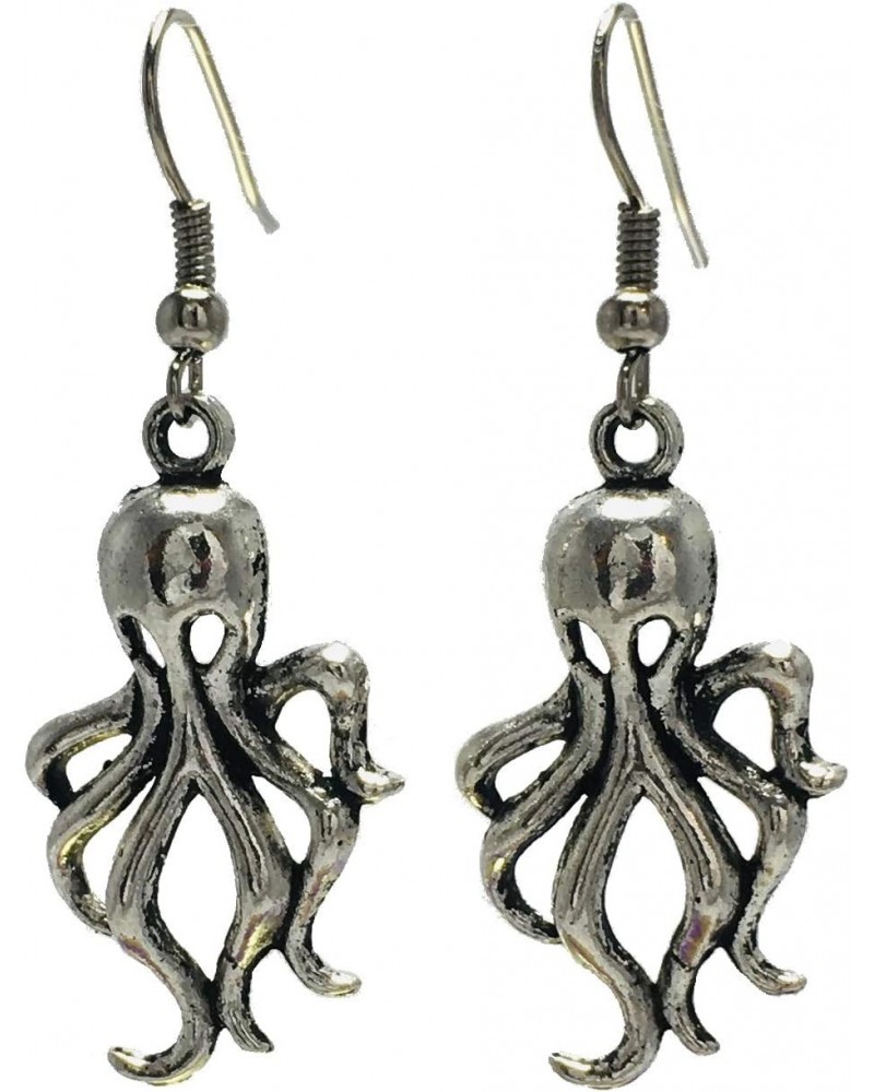 Octopus Kraken Cthulhu Steampunk Earrings - Hook $7.55 Earrings