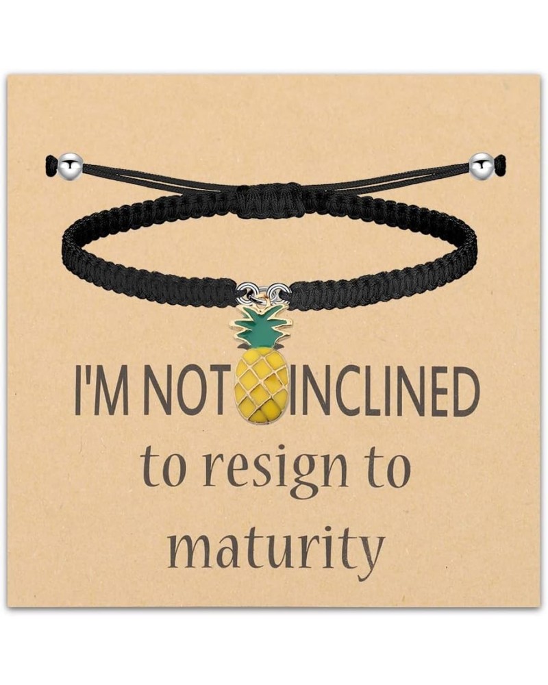 Pineapple Inspired Keychain TV Show Gift I'm Not Inclined To Resign To Maturity Psych Theme Song Lyrics Card $11.15 Pendants