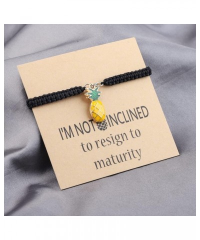 Pineapple Inspired Keychain TV Show Gift I'm Not Inclined To Resign To Maturity Psych Theme Song Lyrics Card $11.15 Pendants