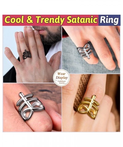 Satanic Jewelry Baphomet Goat Rings Sigil of Lucifer Satan Symbol Signet Ring for Men Woman Size 7/8/9/10/11/12/13/14 Persona...