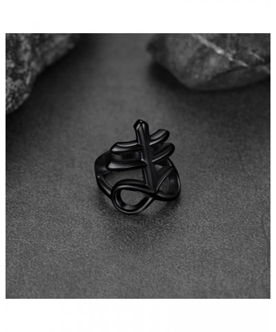 Satanic Jewelry Baphomet Goat Rings Sigil of Lucifer Satan Symbol Signet Ring for Men Woman Size 7/8/9/10/11/12/13/14 Persona...