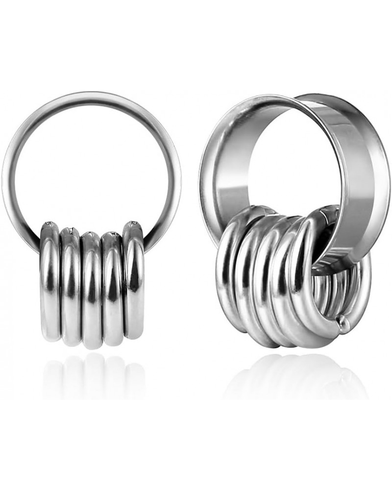 2PCS Classic Ear Gauges for Stretched Ears with 10pcs Nose Hoop Rings, Hypoallergenic 316 Stainless Steel Ear Plugs Tunels 8m...