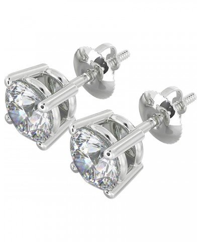 Natural Real 1 Carat TW 14k White Gold Diamond Studs with Screw Back Earrings (K-L Color, I1 Clarity, Eye Clean). Extra Secur...