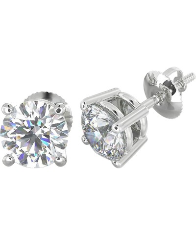 Natural Real 1 Carat TW 14k White Gold Diamond Studs with Screw Back Earrings (K-L Color, I1 Clarity, Eye Clean). Extra Secur...