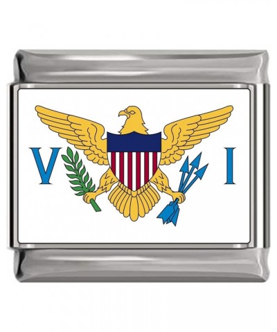 New Charms US Virgin Islands Flag Italian Charm Bracelet Jewelry Link $8.63 Bracelets