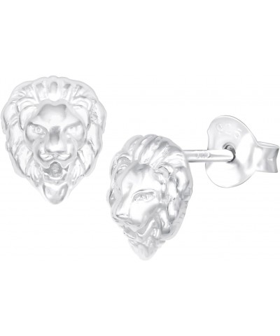 8mm Roaring Lion Head Studs 925 Sterling Silver Push Back Earrings $12.17 Earrings