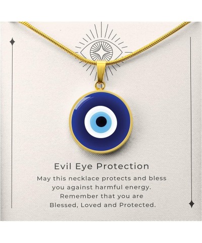 Hilis Evil Eye Necklace For Women or Men Protection, Spiritual Jewelry, Personalized Engraved Pendant Charm Gold or Silver D0...