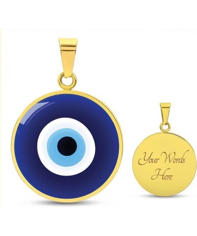 Hilis Evil Eye Necklace For Women or Men Protection, Spiritual Jewelry, Personalized Engraved Pendant Charm Gold or Silver D0...