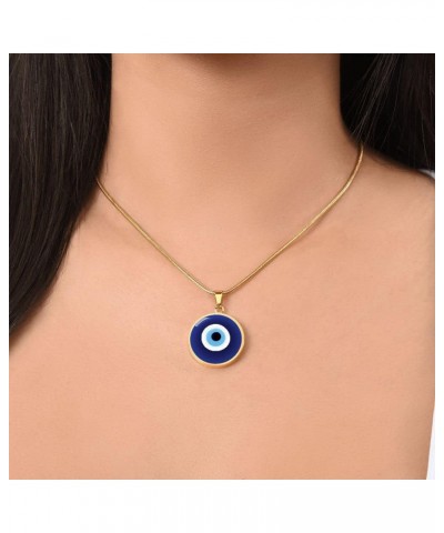 Hilis Evil Eye Necklace For Women or Men Protection, Spiritual Jewelry, Personalized Engraved Pendant Charm Gold or Silver D0...