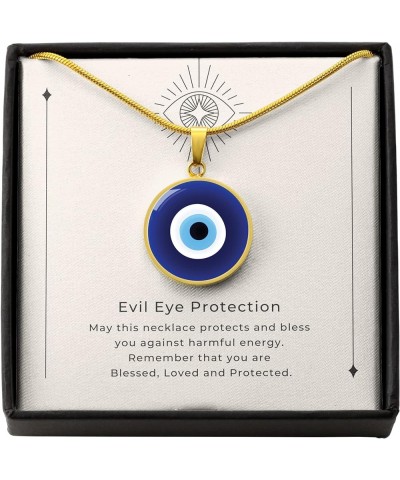 Hilis Evil Eye Necklace For Women or Men Protection, Spiritual Jewelry, Personalized Engraved Pendant Charm Gold or Silver D0...