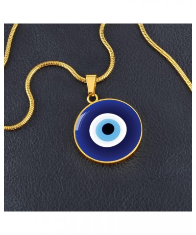 Hilis Evil Eye Necklace For Women or Men Protection, Spiritual Jewelry, Personalized Engraved Pendant Charm Gold or Silver D0...