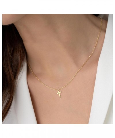 Cross Necklace for Women - 14K Gold Plated Cross Necklace Layered Gold Cross Necklace Tiny Sideway Cross Choker Necklace Gold...