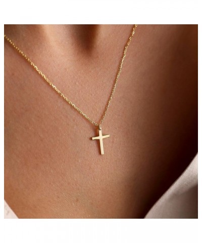 Cross Necklace for Women - 14K Gold Plated Cross Necklace Layered Gold Cross Necklace Tiny Sideway Cross Choker Necklace Gold...