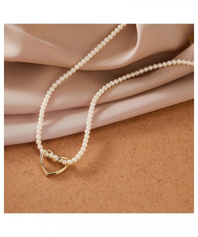 Dainty Pearl Pendant Necklaces for Women-18K Gold Plated Stackable Necklace-Charm Chain Link Necklace Everyday Jewelry Gift L...