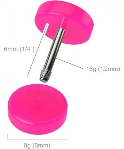 2pc 0g Fake Ear Gauges Illusion Earrings 16g Cheater Plugs Stretched Ear Piercing Jewelry Men Women Pink $8.54 Body Jewelry