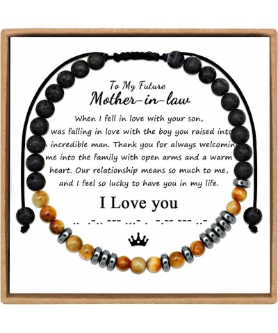 Tiger Eye Morse Code Bracelets For Men Women Anniversary Birthday Christmas Gifts For Mom Dad Husband Daughter Son Grandson S...