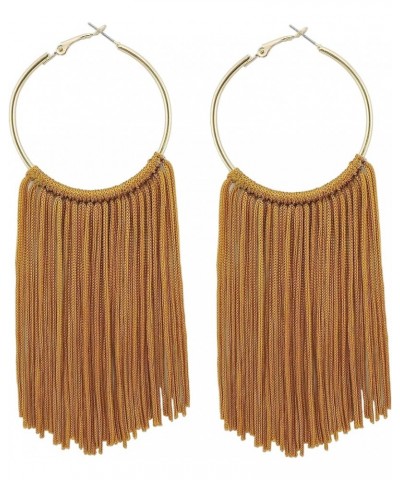 Hoop Statement Tassels Dangle Drop Earrings for Women Amber Gold $11.01 Earrings