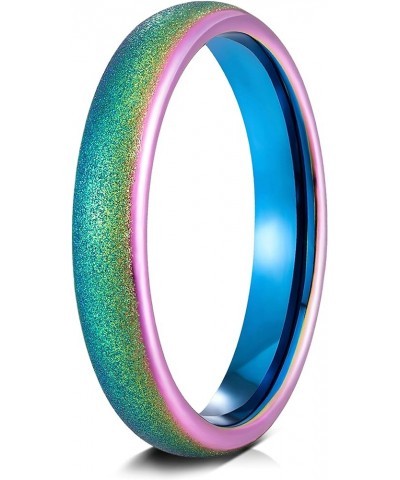 Rainbow Wedding Band for Women - Tungsten Womens Wedding Band | 4mm Rainbow Tungsten Rings For Women | Tungsten Wedding Bands...