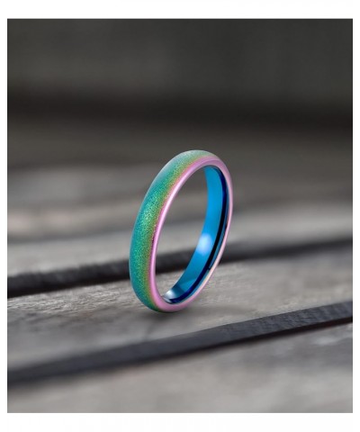 Rainbow Wedding Band for Women - Tungsten Womens Wedding Band | 4mm Rainbow Tungsten Rings For Women | Tungsten Wedding Bands...