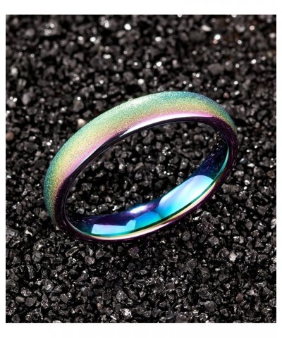 Rainbow Wedding Band for Women - Tungsten Womens Wedding Band | 4mm Rainbow Tungsten Rings For Women | Tungsten Wedding Bands...