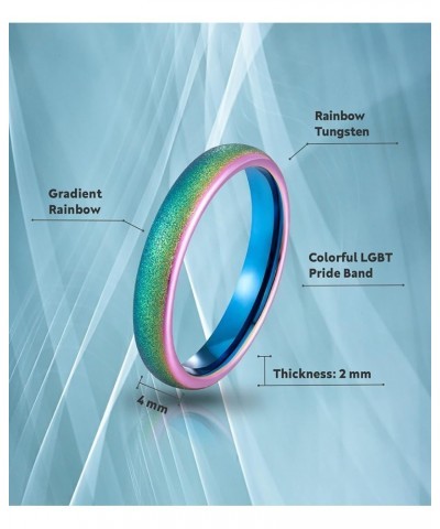 Rainbow Wedding Band for Women - Tungsten Womens Wedding Band | 4mm Rainbow Tungsten Rings For Women | Tungsten Wedding Bands...